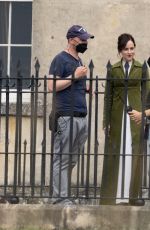 DAKOTA JOHNSON on the Set of Persuasion at Royal Crescent in Bath 06/24/2021