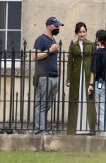 DAKOTA JOHNSON on the Set of Persuasion at Royal Crescent in Bath 06/24/2021