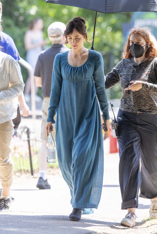 DAKOTA JOHNSON on the Set of Persuasion in Bath 06/23/2021