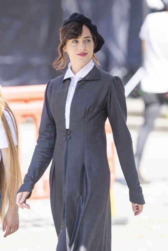 DAKOTA JOHNSON on the Set of Persuasion in Bath 06/25/2021