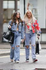 DEMI and CHLOE SIMS in Ripped Denims Leaves Boohoo Styling Event in London 06/29/2021