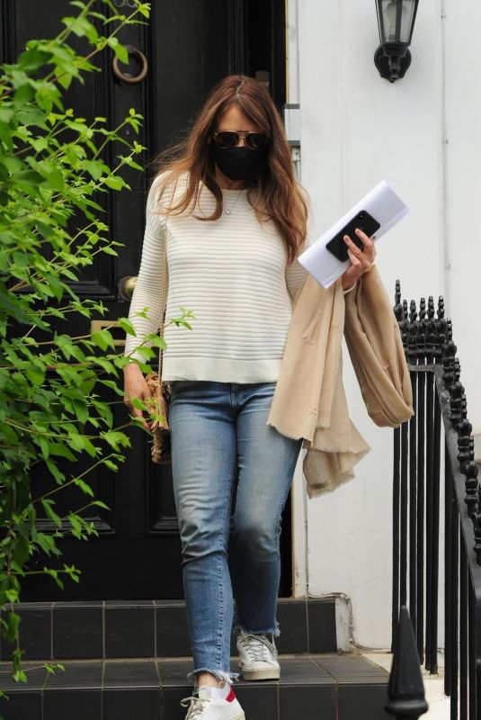 ELIZABETH HURLEY Leaves Her Home in London 06/23/2021