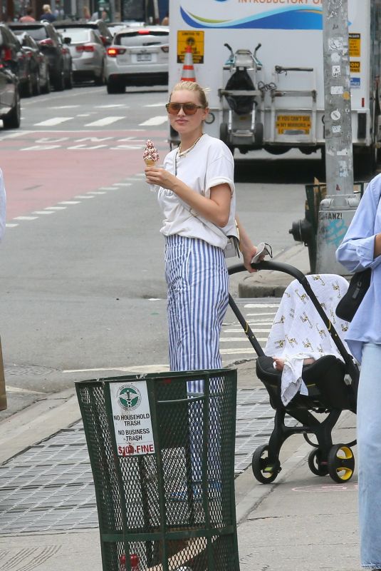 ELSA HOSK Leaves Balthazar after Having Lunch in New York 06/21/2021