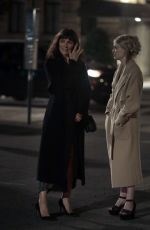EMILY ALYN LIND and LAURA BENANTI on the Set of Gossip Girl in New York 06/06/2021