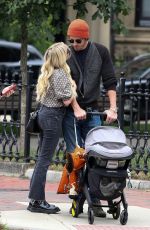 EMMA ROBERTS and Garrett Hedlund Out with Their Baby in Boston 06/25/2021