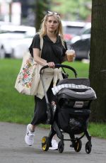 EMMA ROBERTS Out with Her Baby in Boston 06/23/2021