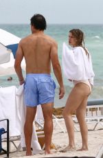 EUGENIE BOUCHARD in Bikini at a Beach in Miami 06/18/2021