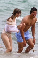 EUGENIE BOUCHARD in Bikini at a Beach in Miami 06/18/2021
