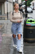 FERNE MCCANN in Ripped Denim Out in London 06/28/2021