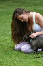 FRAN PARMAN Out with Her Dog at a Park in Chigwell 06/16/2021