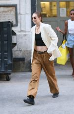 GIGI HADID Leaves Marc Jacobs Show at New York Public Library 06/28/2021