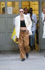 GIGI HADID Leaves Marc Jacobs Show at New York Public Library 06/28/2021