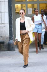 GIGI HADID Leaves Marc Jacobs Show at New York Public Library 06/28/2021