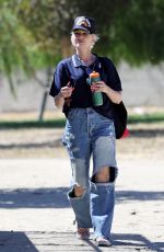 GWEN STEFANI in Ripped Denim Out in Santa Monica 06/12/2021