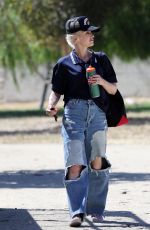 GWEN STEFANI in Ripped Denim Out in Santa Monica 06/12/2021