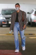 HAILEY BIEBER in Ripped Denim Out in Beverly Hills 06/16/2021