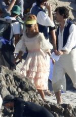 HALLE BAILEY on the Set of The Little Mermaid at a Beach in Sardinia 06/28/2021