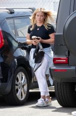 HILARY DUFF Arrives at a Private Gym in Studio City 06/15/2021