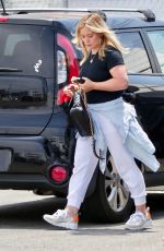 HILARY DUFF Arrives at a Private Gym in Studio City 06/15/2021