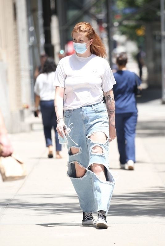 IRELAND BALDWIN in Ripped Denim Out in New York 06/08/0021