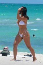 JEHONA DRESHAJ in a White Bikini at a Beach in Miami 06/05/2021