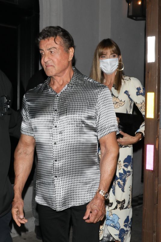 JENNIFER FLANVIN and Sylvester Stallone at Craig’s in West Hollywood 06/01/2021
