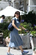 JENNIFER GARNER in a Blue Floral Dress Out in Brentwood 06/22/2021