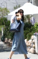 JENNIFER GARNER in a Blue Floral Dress Out in Brentwood 06/22/2021