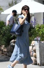 JENNIFER GARNER in a Blue Floral Dress Out in Brentwood 06/22/2021