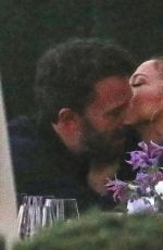 JENNIFER LOPEZ and Ben Affleck Kissing at a Dinner in Malibu 06/13/2021