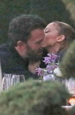 JENNIFER LOPEZ and Ben Affleck Kissing at a Dinner in Malibu 06/13/2021
