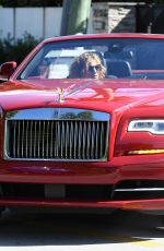 JENNIFER LOPEZ Gets a Ride in a Red Rolls Royce in Miami 06/09/2021