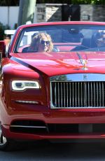 JENNIFER LOPEZ Gets a Ride in a Red Rolls Royce in Miami 06/09/2021
