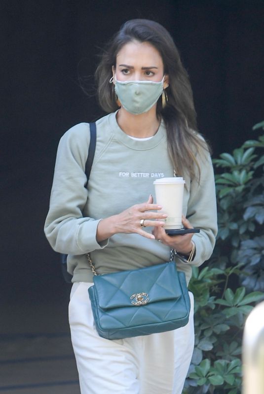 JESSICA ALBA Outside Her Company in Brentwood 06/10/2021