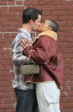 JORDAN ALEXANDER and Eli Brown Kissing on the Set of Gossip Girl Reboot in New York 06/07/2021