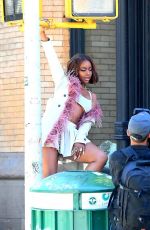 JUSTINA SKYE on the Set of a Music Video in New York 06/23/2021