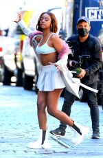 JUSTINA SKYE on the Set of a Music Video in New York 06/23/2021