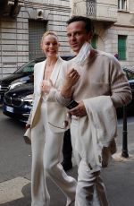 KATE BOSWORTH Arrives at Giorgio Armani Show at Milan Fashion Week 06/21/2021