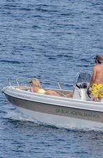 KATE HUDSON in a Yellow Swimsuit on Vacation in Greece 06/17/2021