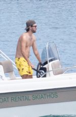 KATE HUDSON in a Yellow Swimsuit on Vacation in Greece 06/17/2021