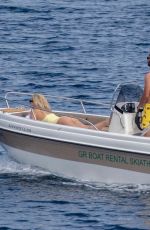 KATE HUDSON in a Yellow Swimsuit on Vacation in Greece 06/17/2021
