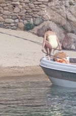 KATE HUDSON in a Yellow Swimsuit on Vacation in Greece 06/17/2021
