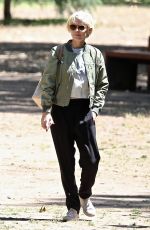 KATE MARA Show New Blonde Hair Out at a Park in Los Angeles 06/06/2021