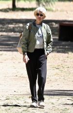 KATE MARA Show New Blonde Hair Out at a Park in Los Angeles 06/06/2021