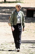 KATE MARA Show New Blonde Hair Out at a Park in Los Angeles 06/06/2021
