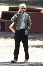 KATE MARA Show New Blonde Hair Out at a Park in Los Angeles 06/06/2021