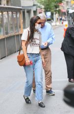 KATIE HOLMES in Blue Denim at ABC Kitchen in New York 06/12/2021