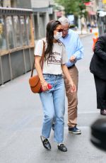 KATIE HOLMES in Blue Denim at ABC Kitchen in New York 06/12/2021