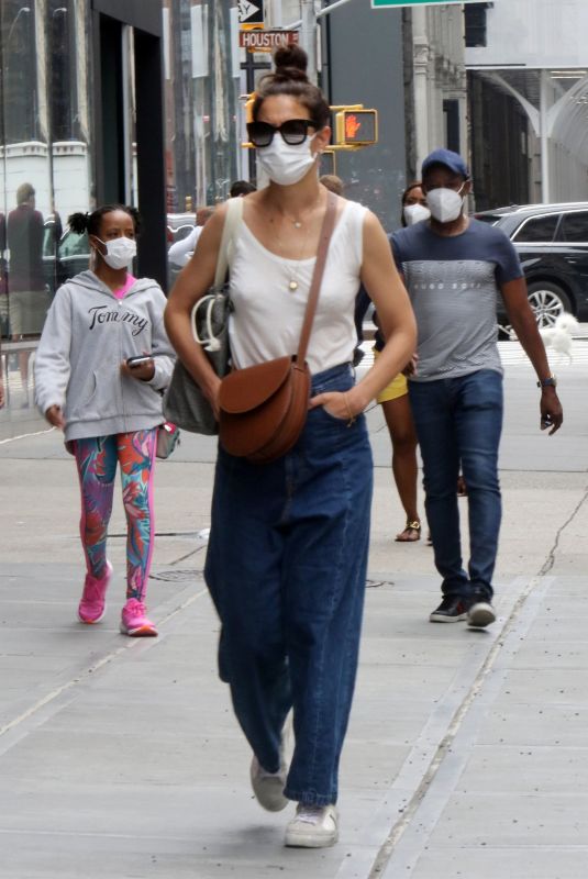KATIE HOLMES in Denim Out in New York 06/14/2021
