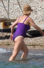KATY PERRY in Swimsuit at a Beach in Greece 06/18/2021